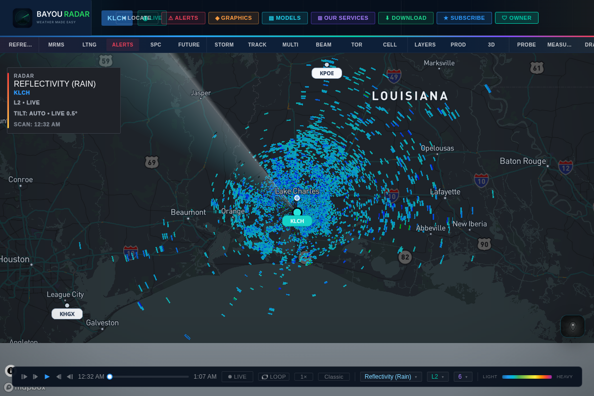 BayouRadar Gulf Coast radar coverage across Louisiana and Texas