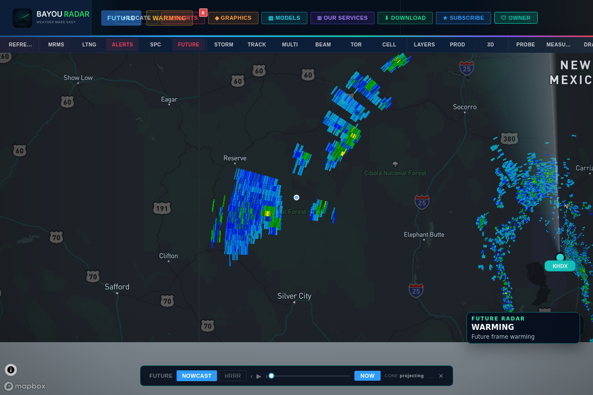BayouRadar Models showing GFS, ECMWF, HRRR, and NAM forecast comparison